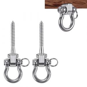 Limeow 2 Pièces Acier Inoxydable 304 Crochet Balancoire Crochet Plafond Fixation Balancoire Capacité de Charge 500 Kg, Convient pour les Hamacs, les Sacs Frappe, les Balcons, le Camping Plein Air, etc (LIMEOW, neuf)