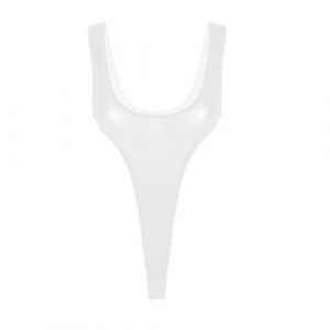 Choomomo Body String Ouvert High Cut Sexy Micro Bikini Monokini Transparent Lingerie &Eacute;rotique Femme Justaucorps G-String Nuisette Babydoll Swimwear Blanc Taille Unique (Choomomo EU, neuf)
