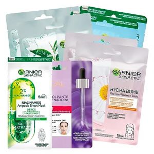 Garnier Kit Masques Visage SkinActive Hydra Bomb et Niacinamide en Tissu Hydratants Purifiants Peau Moribida - 8 Traitements Jetables (CorpoeCapelli, neuf)