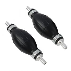 2 PCS 8 mm Poire D'Amorcage Carburant Pompe à Main Inline, en Alliage et Caoutchouc Résistant, Pompes de Transfert Essence, Diesel, Huile, Eau, Pour Bateaux, Motos, Jardin, Automobile (WanBoRanWan, neuf)