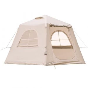 Tente de camping gonflable avec pompe &agrave; main - Montage facile - Imperm&eacute;able - Coupe-vent - Tente gonflable d'ext&eacute;rieur - 2-4 personnes - Oxford Glamping - Tente de refuge (2-3 personnes (240 x 240 x (Suixingzhe, neuf)