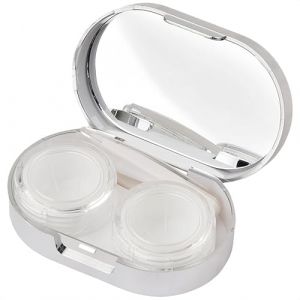 FanSynrare &Eacute;tui Portable pour lentilles de Contact avec Miroir, Miroir de Maquillage Compact, bo&icirc;te de Rangement pour Lunettes, Comprend Une Pince &agrave; &eacute;piler et Une Tige, Couleur Unie &eacute;l&eacute;gante, (4hjg) (FanSynrare, neuf)