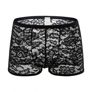 G&eacute;n&eacute;rique Culotte Sexy Dentelle pour Homme Sexy Cale&ccedil;On en Maille Shorts Taille Basse Lingerie Culotte Sexy en pour Homme Respirant Culotte &eacute;Rotique pour Homme Pantalons &agrave; Cornes Plates pour Hommes (NINIMALINA, neuf)
