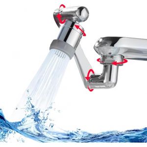 NOVIBLE - Rallonge Robinet Magique Pivotant 1440° - Mousseur Robinet en Laiton avec Douchette pour Cuisine et Salle de Bain - Extension de Robinet Multifonction Rotatif (Arauzo Brothers, neuf)