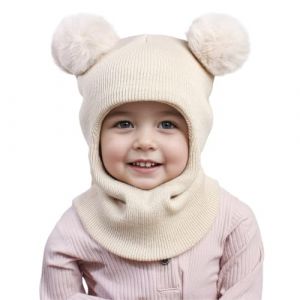 AYPOW Bonnet Cagoule Chaud d'Hiver pour B&eacute;b&eacute; Enfant de 1 &agrave; 6 Ans, Ensemble Chapeau &Eacute;charpe Multifonction Thermique Coupe-Vent pour Filles Gar&ccedil;ons Tout-Petits, Chapeaux Masque Tricot&eacute; Doubl&eacute; en Polaire (lipsd eu, neuf)