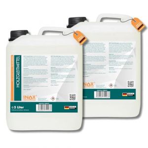 INOX® Lot de 2 flacons de lubrifiant, 5 l chacun, sans silicone, pour le travail du bois sur raboteuse, fraiseuse ou scie circulaire de table (INOX-Vertrieb, neuf)