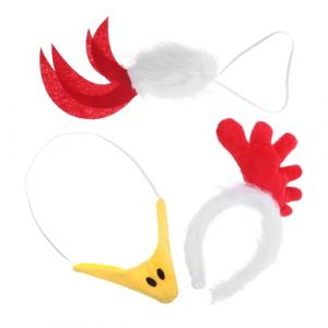 TOPPERFUN Costume De Poulet Halloween De Cosplay De Coq -t&ecirc;te De Poulet Oreille Accessoire Couvre-chef Costume Coq Bopper Cosplay Poussin Ferme Femme (Linuya, neuf)