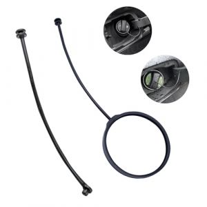 KASESSS 2 PCS Ligne de Bouchon de R&eacute;servoir de Carburant avec/sans Cercle, Noir Ligne de Bouchon Carburant, Fil de Chapeau R&eacute;servoir de Carburant Durable pour BMW E87 E88 E46 E90 E91, etc (KASESSS, neuf)
