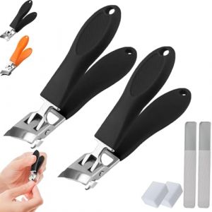 Coupe-ongles inclin&eacute; anti-&eacute;claboussures &agrave; large ouverture de m&acirc;choire, Appehinglaus Coupe-ongles inclin&eacute; anti-&eacute;claboussures &agrave; large ouverture de m&acirc;choire, coupe-ongles inclin&eacute; (2PCS Black) (hefeiwanglu, neuf)