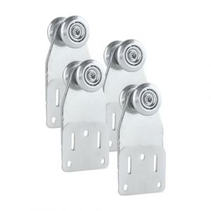 TENDAGGIMANIA Poulie coulissante en Acier Galvanisé 4 PIECE- Poulie à 2 Roulements Poids Supporté 35 KG MAX - Roues pour Rail Porte Coulissante, Toiles en PVC et Tissu (Tendaggimania, neuf)