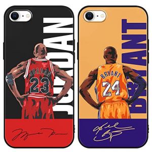 nurkorki [2 Pack Coque pour iPhone 8 iPhone 7 iPhone SE 2022/2020 4,7",Cartoon Sport Basketball 23 24 Maillot Motif Housse Souple Silicone TPU Anti-Chocs Protection Case Compatible avec iPhone 7 (taotaochunlou, neuf)