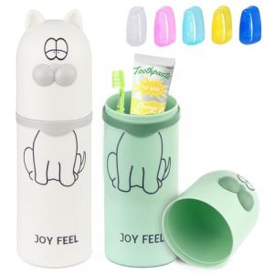 XUHN Boite Brosse a Dent Voyage 2 Pi&egrave;ces &Eacute;tuis &agrave; Etui Brosse a Dent Voyage, Portable Brosse &agrave; Dents Tasse pour Voyage, Bo&icirc;te de Brosse &agrave; Dents pour Camping, Voyage, Maison, Scolaire (XUHN, neuf)