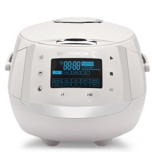 REISHUNGER Cuiseur riz (rice cooker) & cuiseur vapeur num&eacute;rique gris avec avec bol en c&eacute;ramique & - 12 programmes, technologie 7 phases, 1.5 l jusqu'&agrave; 8 personnes - Robot cuiseur (Reishunger, neuf)