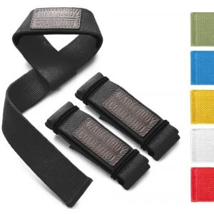 WARM BODY COLD MIND Lasso Sangle Musculation - [&Eacute;valu&eacute; &agrave; 350 KG/Neoprene 3mm-6mm] - Sangle de Tirage pour l'Halt&eacute;rophilie Gym Fitness Sangles de Levage (Noir Basique) (WARM BODY COLD MIND LTD, neuf)
