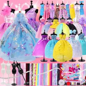 Rulwuck 700+ Fashion Design Kit, Fashion Designer Enfant, Création de Mode Couture Enfants, Créatifs Coffret Styliste Activites avec Mannequin Couture Kits pour Cadeau d'anniversaire Fille 6-12+Ans (Yishenglai, neuf)