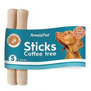 AmeizPet Bois De Cafeier Chien Jouet Indestructible, Os Chien à Macher, Stick a Macher pour Chiens, Naturel Durable Os en Bois Taille S Pack De 2 Bâtons (Ventus artis, neuf)