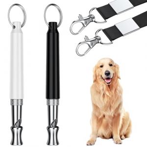 2 Pi&egrave;ces Sifflets Pour Chien,Sifflet Pour Chien &agrave; Haute Fr&eacute;quence Silencieux,Sifflet Ultrason Chien Anti Aboiement,Sifflet R&eacute;glable,Sifflet Dressage Chien Avec Lani&egrave;re Sifflet,Pour Toutes Les Races (YunLangShiJiu, neuf)