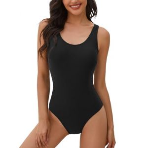 heekpek Maillot de Bain Femme 1 Pieces Elégant Monokini Push up Maillot Une pièce Dégradé de Couleur Amincissant Dos Nu Bikini per Bain de Soleil Piscine Sport Plage (GBQ_Future, neuf)