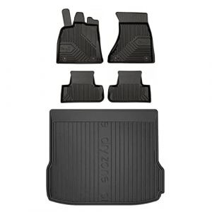 MOTOS Kit de tapis de voiture et de tapis de coffre en caoutchouc pour Audi Q5 I 2008-2016 Améliorez votre confort de voyage avec tapis antidérapant voiture 3D- Tapis de sol voiture tous temps, protec (MOTOS EU, neuf)