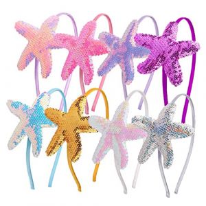 HONITANO 8Pièces Cerceaux de Seastar pour Petite Fille de Bandeaux Colorés Étoile de Mer pour Déguisement (LUWELI, neuf)