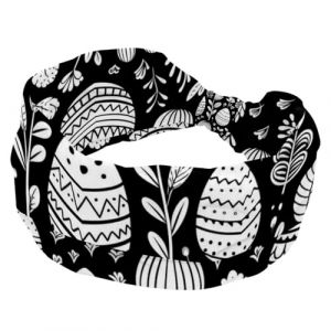 Bandeau de maquillage antid&eacute;rapant pour femme - Motif &oelig;uf de P&acirc;ques - Lapin noir et blanc (ocenuttldat, neuf)