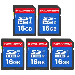 INDMEM Lot de 5 cartes SD 16 Go UHS-I SDHC U1 classe 10 haute vitesse 16 Go pour appareil photo num&eacute;rique, ordinateur, cam&eacute;ra de chasse (Newdisk, neuf)