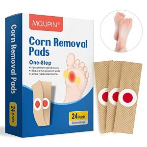 Anti-Verrues, MQUPIN Anti Cors Pieds, Corn Remover, Traitement Cors, Traitement Verrue, Contre les Verrues Coussinets en Mousse Acide Salicylique Élimine Verrues/Corns/Soin des Pieds -24Pcs… (Lecheng co., LTD, neuf)