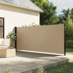 Festnight Auvent latéral rétractable 160x500 cm Store Brise Vue Jardin Retractable Store latéral Enroulable Brise Soleil Paravent Exterieur Opaque-Beige-160 x 500 cm (yeyetee, neuf)