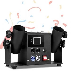 Lanceur de confettis professionnel à 2 coups, machine à souffler les confettis électrique, canon à confettis avec DMX/télécommande pour mariage, discothèque, spectacle, scène, fête (XIAOWU-SHOP, neuf)