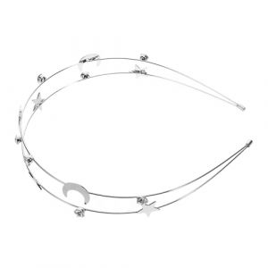 Ipetboom Bandeau Étoile Lune Accessoires De Cheveux De Mariage De Cheveux Étoilés Accessoires De Cheveux Des Filles Bandeau En Métal Casque De Lune Silver Alliage De Zinc (hikarish, neuf)