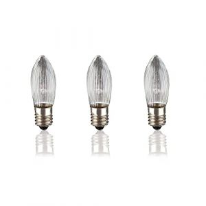 hellum 715453 Lot de 3 bougies de rechange pour arc-boutant 16 V, 3 W, pour guirlande lumineuse d'int&eacute;rieur avec 15 points lumineux, ampoules E10, 16 V, 3 W, 22 lumens (Hellum Direkt, neuf)
