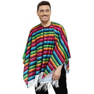 Bohue Poncho mexicain color&eacute; Cinco De Mayo Serape Poncho mexicain Fiesta Serape Poncho F&ecirc;te F&ecirc;te Favor pour homme et femme, multicolore, taille unique (perfectfeiyue, neuf)