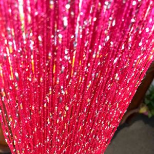 Vagasi Lot de 2 Rideaux Fils Paillette 100x200cm Draperie Rideau Spaghetti El&eacute;gance Studio Fen&ecirc;tre Porte Anniversaire Mariage F&ecirc;te H&ocirc;tel (Hysenm EU, neuf)