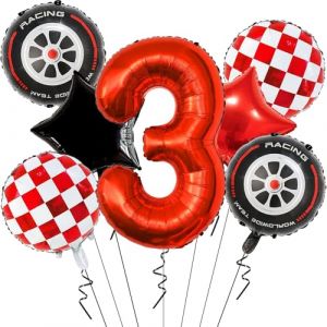 Balloon Anniversaire Voiture 3 Ans,Ballons de Course pour Voiture,Deco Anniversaire Cars 3 Ans,ballon Anniversaire 3Ans,Kit ballons Anniversaire 3Ans,Décoration d'Anniversaire Ballon pour Enfant (3) (LIEYUEYU LIMITED, neuf)