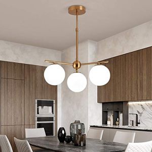 AADDFDD Lustre &agrave; Boules de Verre Multiples pour Chambre &agrave; Coucher, Restaurant, Salon, plafonniers, h&ocirc;tel, Villa, Suspension, Moderne, Minimaliste, escalier, Blanc cr&eacute;atif (Taille : 3 lumi&egrave;res) (ZLIJIEY STORE, neuf)