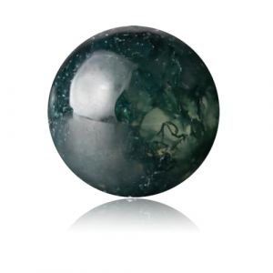 Lot de 100 perles rondes en pierre naturelle de 6 mm avec trou pour fabrication de colliers, bracelets, boucles d'oreilles avec cordon extensible en cristal gratuit (agate mousse) (Lianbo home, neuf)