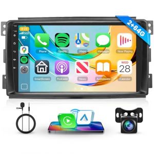 2G+64G Sans Fil Carplay Android Autoradio pour Mercedes Benz Smart Fortwo 451 2005-2010 9 Pouces Autoradio 2 Din avec Android Auto Mirror Link GPS Navi WiFi Bluetooth FM/RDS/EQ/USB/SWC Cam&eacute;ra de Recul (Rimoody Direct, neuf)