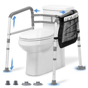Cadre toilette sécurisé, cadre toilette securise réglable, cadre de toilettes, barre d'appui pour wc, Cadres de Sécurité pour Toilettes, Pour personnes âgées, personnes handicapées et femmes enceintes (sharegamers, neuf)