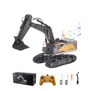 VEVOR Pelleteuse T&eacute;l&eacute;command&eacute;e 22 Canaux Excavatrice RC Enfants &Eacute;chelle 1:14 Pelle M&eacute;tallique, Lumi&egrave;re et Son, Batterie Rechargeable, Jouet V&eacute;hicule de Construction, pour Enfant, Cadeau d'Anniversaire (VEVOR Shop FR, neuf)