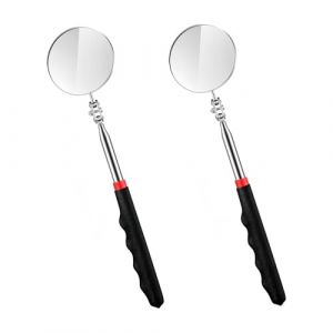 VTYTZZ 2 Pcs Miroir Telescopique,Miroir Mecanique Auto Miroirs D'inspection R&eacute;glables,Miroir Telescopique Circulaire R&eacute;paration,avec Poign&eacute;e Allong&eacute;e,Poign&eacute;e Noire Antid&eacute;rapante,pour R&eacute;paration Autor (YIQings-US, neuf)
