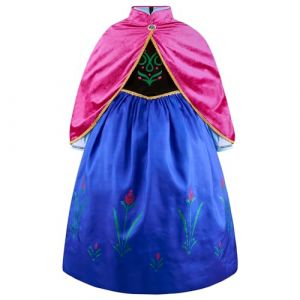 ELSA & ANNA&reg; Filles Reine des Neiges Princesse Partie Costum&eacute;e D&eacute;guisements Robe de Soir&eacute;e FR-DRESS-SEP308 (6-7 Ans, Taille du Fabricant: 50, FR-SEP308) (UK1STCHOICE-ZONE, neuf)