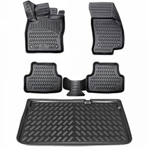 ELMASLINE Tapis en caoutchouc 3D et bac de coffre pour Volkswagen Golf 4 1998-2003 (ne convient pas pour break) | Tapis de sol | Tapis de coffre | Accessoires (herneland, neuf)