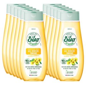 Le Chat Toilette-Gel Douche Corps Tonifiant-A l&rsquo;Extrait d&rsquo;Hamam&eacute;lis-95% d&rsquo;Ingr&eacute;dients d&rsquo;Origine Naturelle-Formule de pH Neutre pour la Peau - Test&eacute; sous Contr&ocirc;le Dermatologique - 300 ml - Lot de 12 (WeServ Store, neuf)