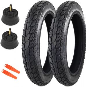 MEGHNA Lot de 2 pneus de vélo électrique 14 x 2,125 pouces 57-254 + 2 chambres à air 14 x 1,75/2,125 AV32 mm + 2 démonte-pneus pour vélo électrique Tire/Kids Bike Tire (MEGHNA-EUROPE, neuf)