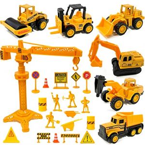 Decoration Gateau Anniversaire, Jouet Enfant 2,3,4,5 ans, 27 Pi&egrave;ces Tracteur Enfant Deco Gateau Anniversaire, Camions en M&eacute;tal et en Plastique. (FR-Luckeey, neuf)