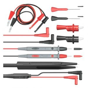 Kit de C&acirc;bles de Test pour Multim&egrave;tre Professionnel - Ensemble Complet avec Pinces Crocodiles Robustes, Sondes de Pr&eacute;cision, Connecteurs Universels (U-Shape), Broches de Test Dor&eacute;es et Extensions. (zhuoxuantek, neuf)