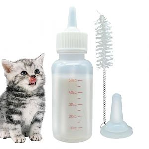 Tétines de biberon Chaton | Biberon Souple pour Chaton Nouveau-né | Mangeoire en Silicone avec Marque d'échelle Transparente, Bouteilles réutilisables étanches pour écureuil Roux, écureuil, Gimocool (herin, neuf)