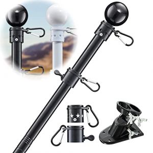 Support de mât de drapeau pour l'extérieur de la maison – Kit de mât de drapeau robuste en acier inoxydable, anti-nœuds, 2 supports d'angle pour œillets, bannière, drapeau de jardin, usage résidentiel (sswwww, neuf)