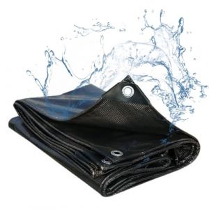 PIPRE 1.8m x 3.5m Bâche de Protection en Polyéthylène 200g/m² Bâche Imperméable Ultra Lourde et Résistante Revêtue avec Oeillets en Aluminium Couverture Étanche pour Jardin, Piscine Noir (PIPRE, neuf)