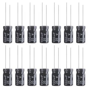 ALLECIN Condensateur 100uF 35V Condensateurs Électrolytiques Aluminium 100μF 35Volts 6x12MM Electrolytic Capacitor 100 uF MFD 105°C (Paquet de 15 Pièces) (ALLECIN E.C. EU, neuf)